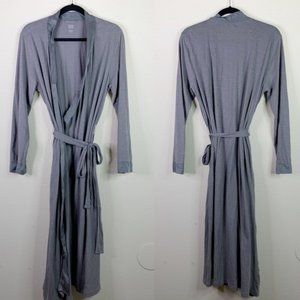 Eileen Fisher Sleepwear Ash Gray Cotton & Silk Robe XS